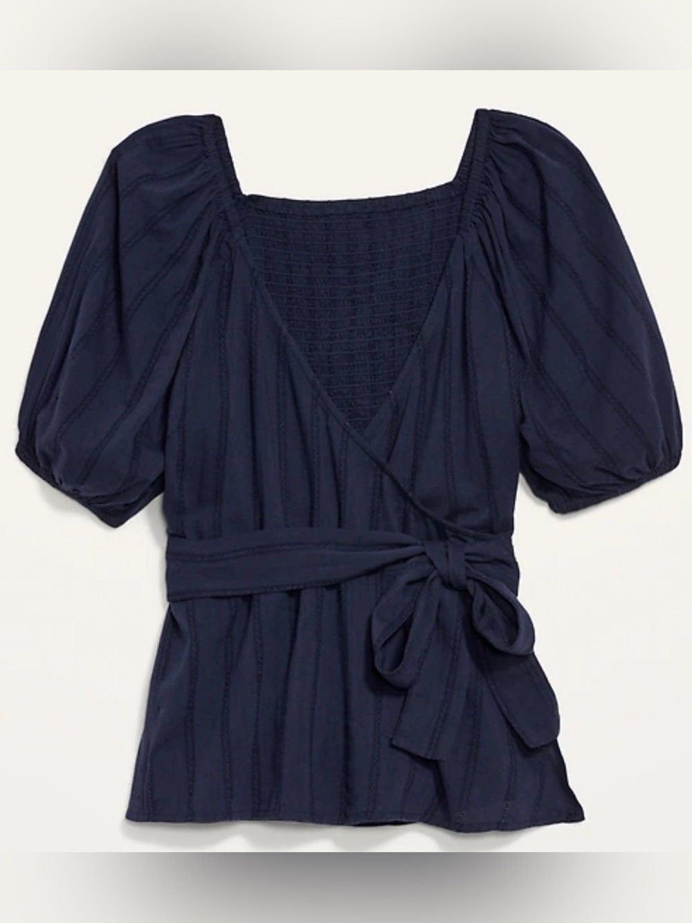 Women's Old Navy Wrap Peasant Puff Sleeve Wrap Blouse